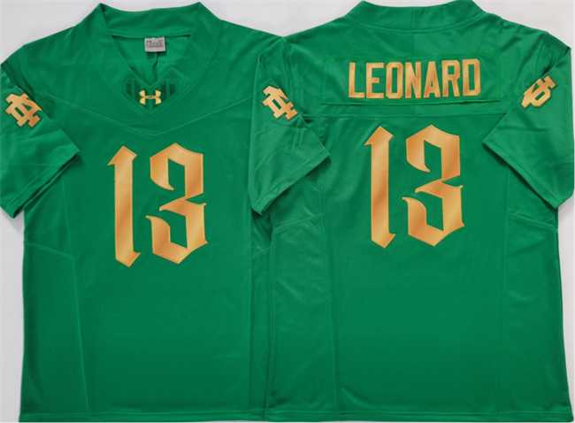 Men%27s Notre Dame Fighting Irish #13 Riley Leonard Green 2025 F.U.S.E. Limited Stitched Jersey